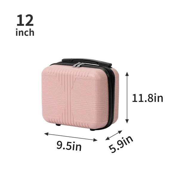 Non-TSA Customs Lock 5-in-1 PP Trolley Case, 12in, 16in, 20in, 24in, 28in PP Rose Color