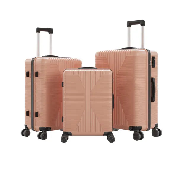 Non-TSA Customs Lock 3-in-1 PP Trolley Case, 20in, 24in, 28in PP Rose Gold