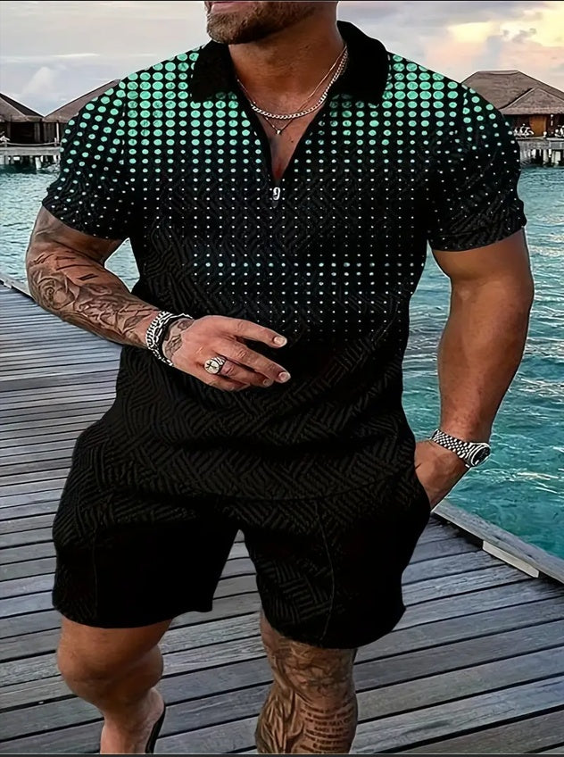 Polo Shirt Sports Short Sleeve Shorts Suit For Men