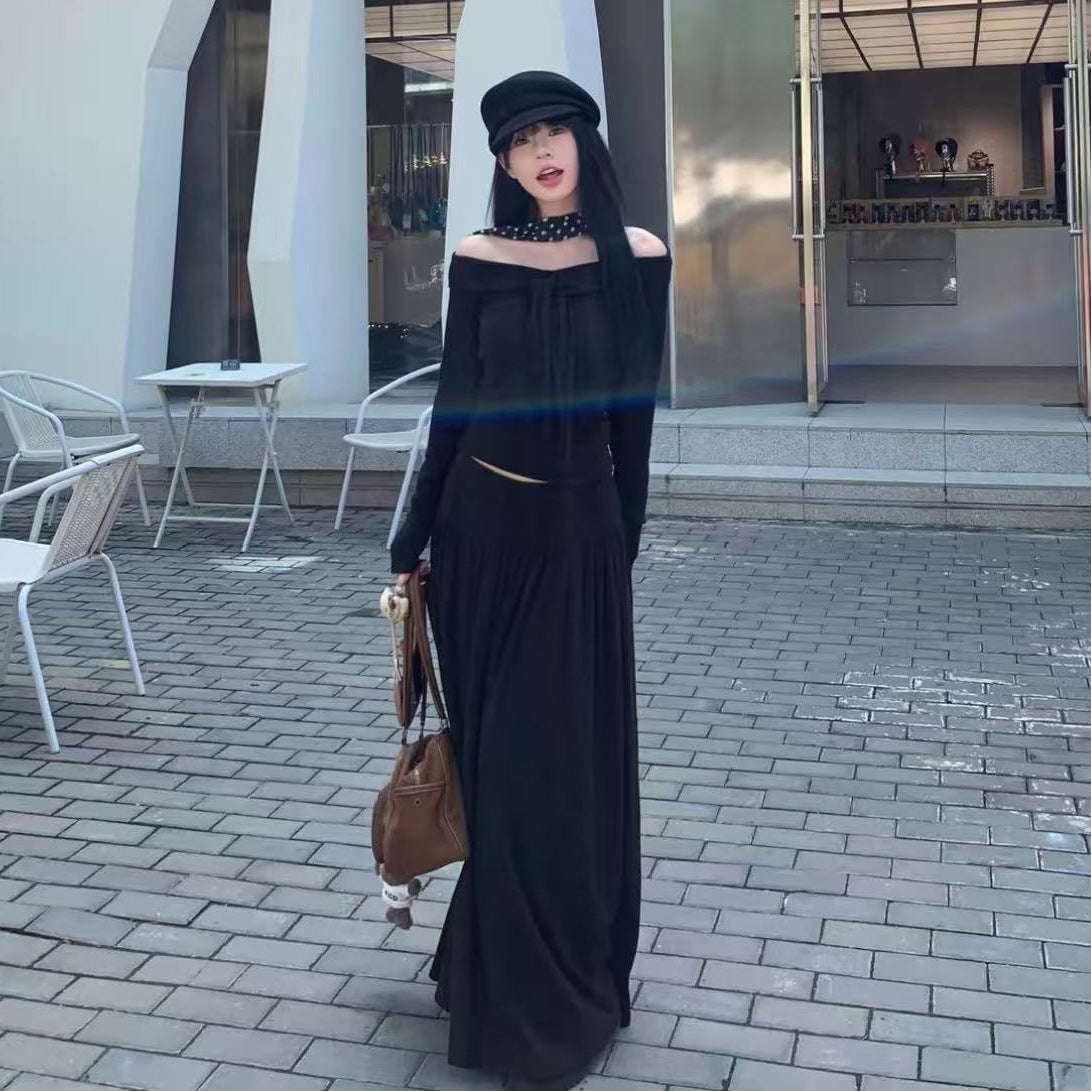 Longleeve Offshoulder Top Skirt