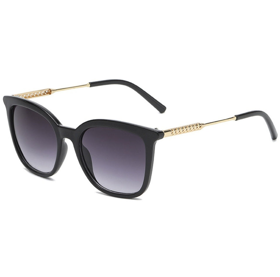 Womens Retro-Style Fashionable Metal Hollow-Out Sunglasses