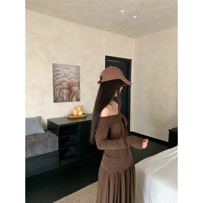 Longleeve Offshoulder Top Skirt