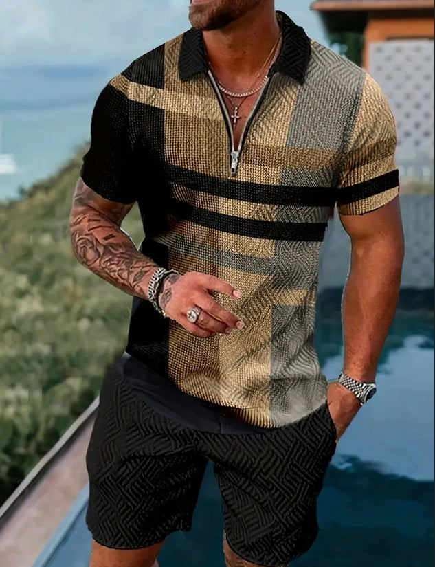 Polo Shirt Sports Short Sleeve Shorts Suit For Men