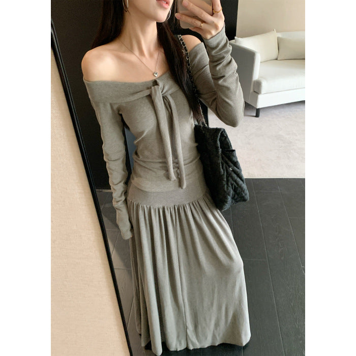 Longleeve Offshoulder Top Skirt