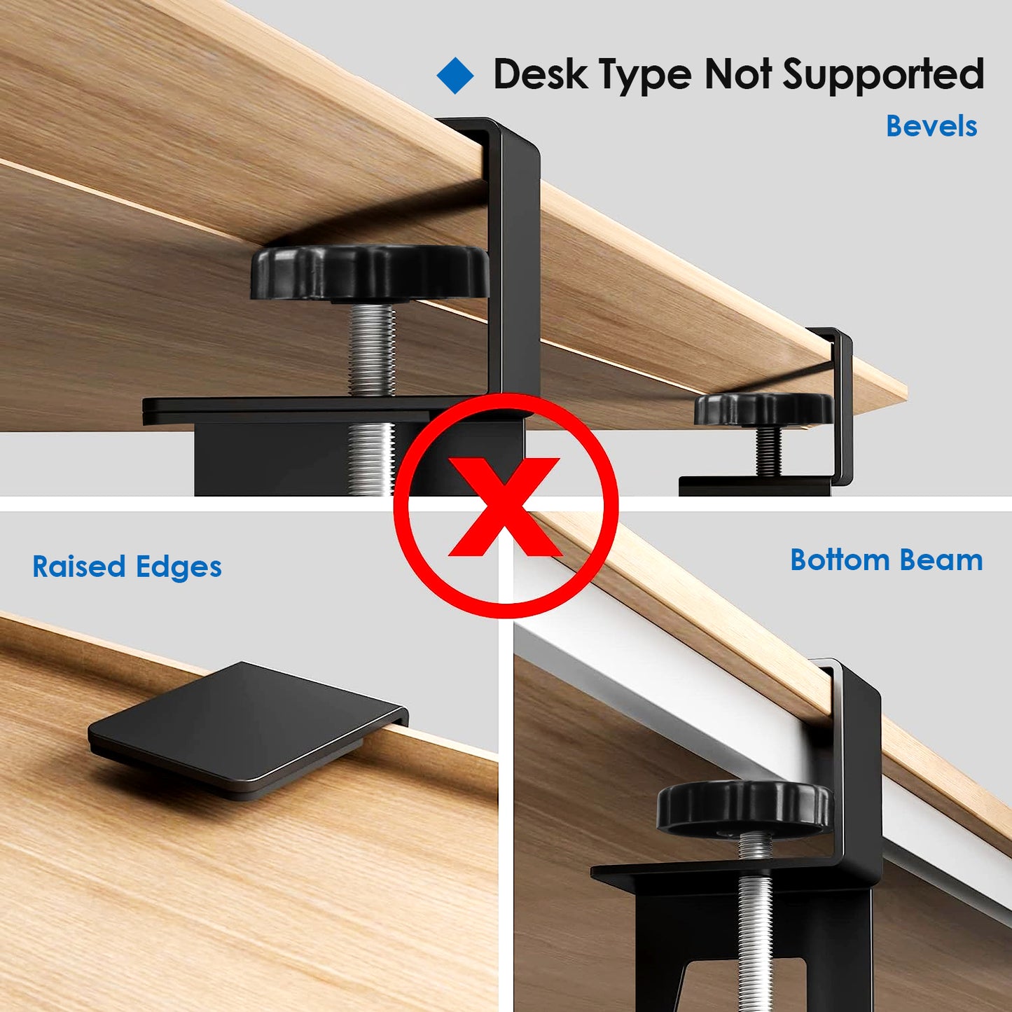 1Pc 25.59x9.64x0.51in Keyboard Mouse Tray Under Desk Retractable Slide Out Drawer Height Adjustable With C Clamp 55LBS Load