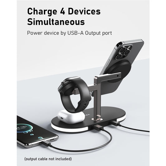 4 In 1 Aluminum Alloy Magnetic Wireless Charger Stand