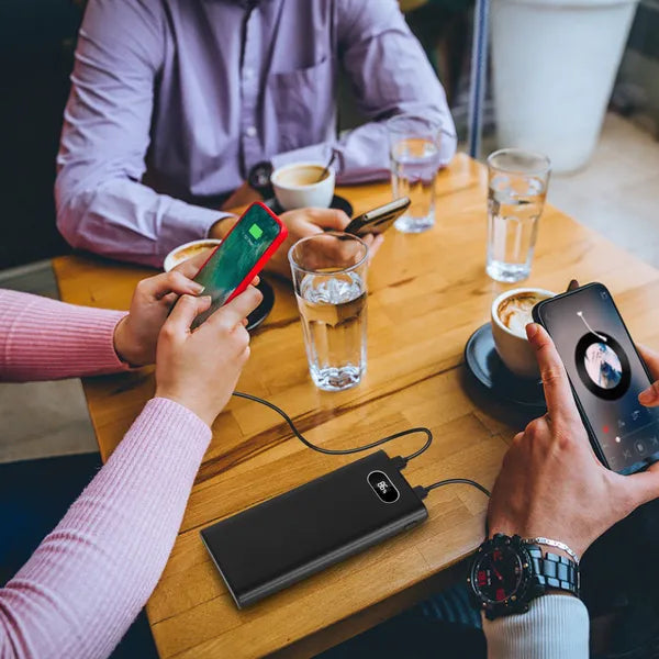 20000Mah Power Bank Portable Charger External Battery Pack 22.5W Super Fast Charging With LED Display Flashlight Fit For IPhone Samsung