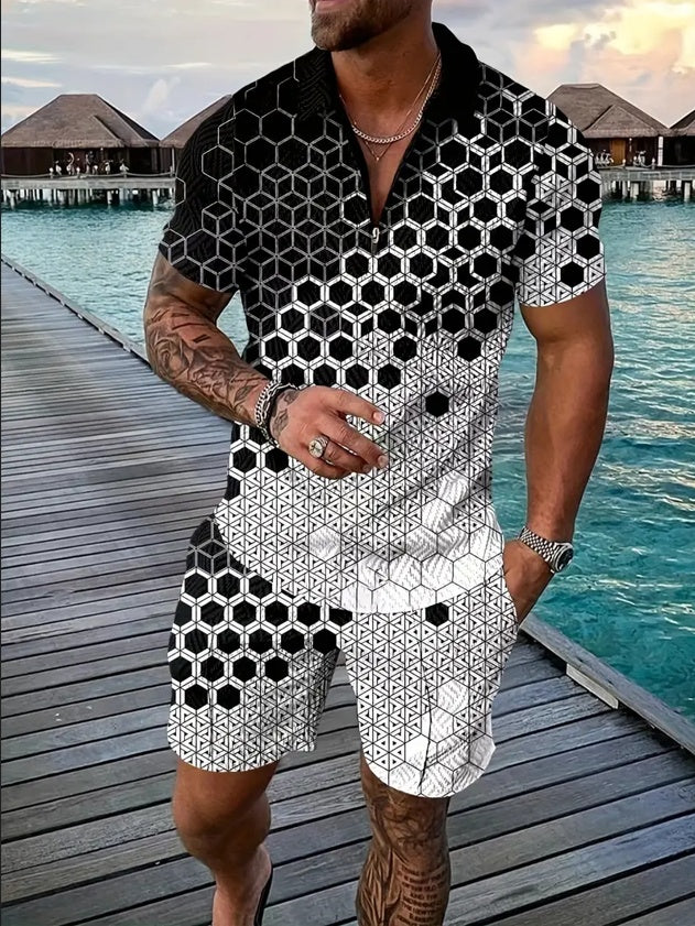 Polo Shirt Sports Short Sleeve Shorts Suit For Men