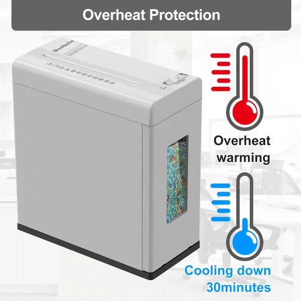 Paper Shredder, 5-Sheet Micro Cut With 2.65 Gallons Bin, P-5 High Security Level, 5 Munites Non-Stop Working Time, Compact Design Pull Out Basket With Jam Proof System For Home Office