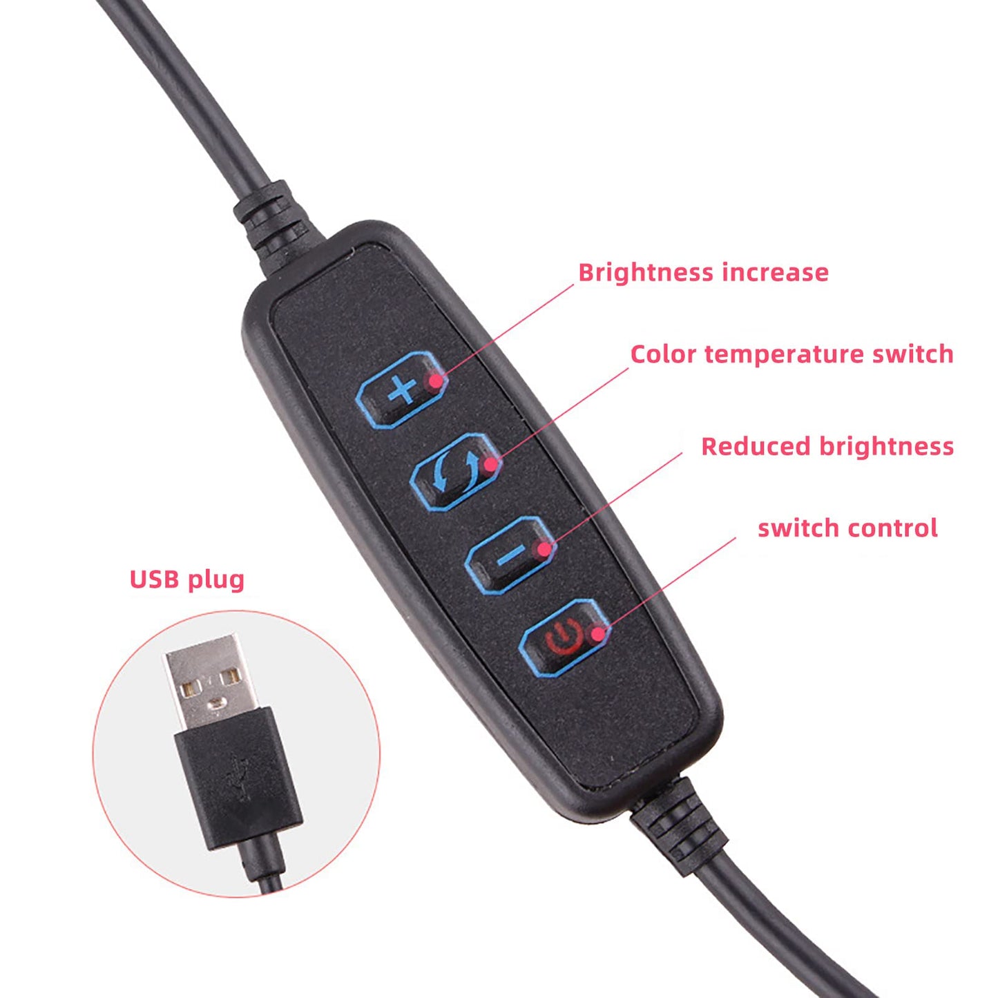 10 Inch Led Selfie Light Height Adjustable Protable Ring Lamp Tricolor Dimming 10-Level Brightness Professional Beauty Ringlight 360 Degree Rotatable Illumination Angle