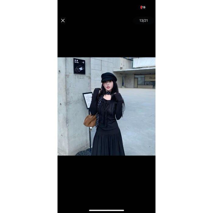 Longleeve Offshoulder Top Skirt