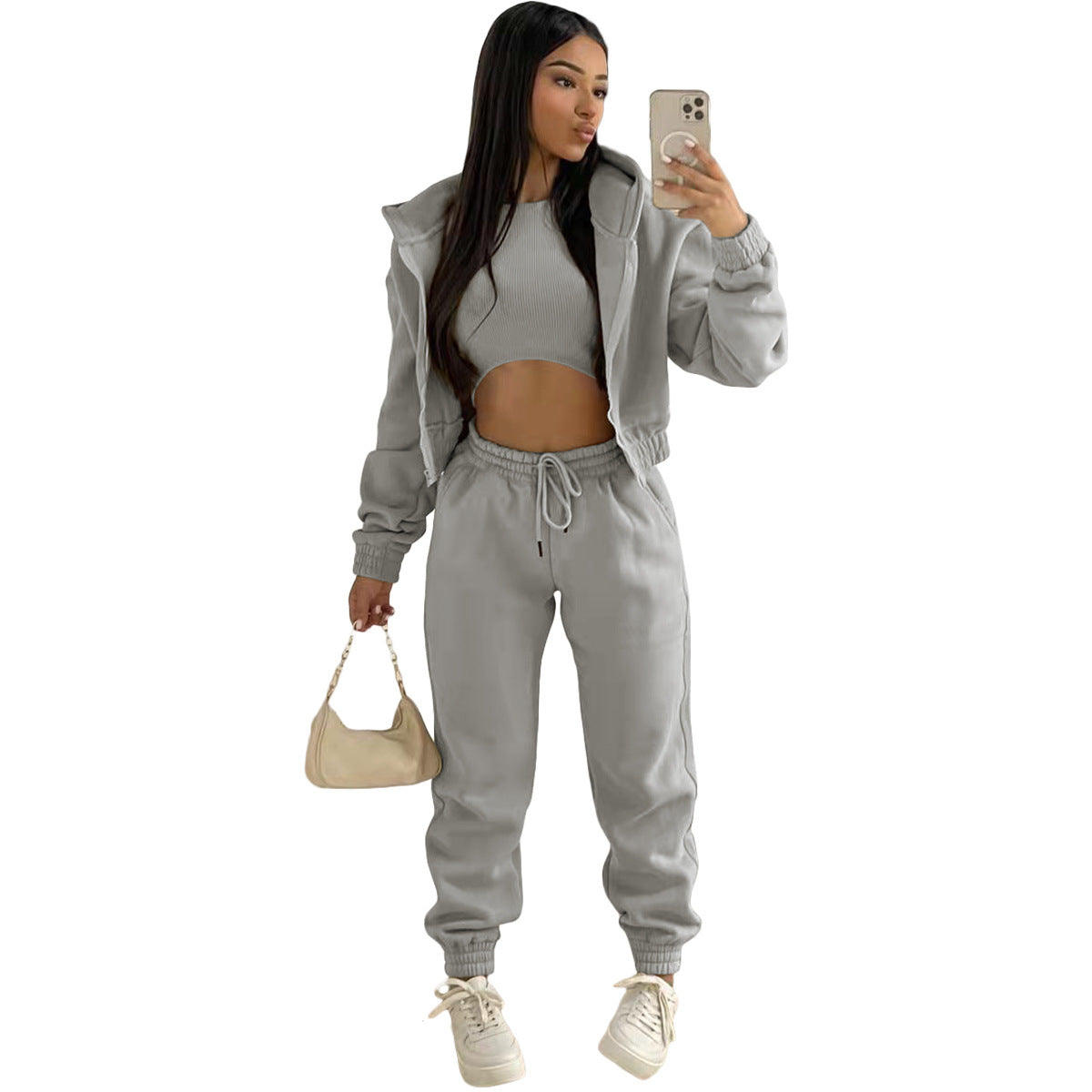 Plush Hoodie Hooded Sports And Leisure Set