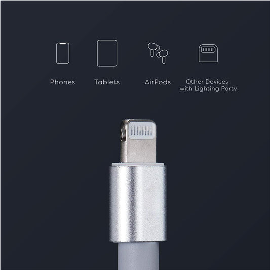 150cm 180cm USB Charging Cable A Pple MFi Certified, Nylon Braided Jacket,silver Premium Series