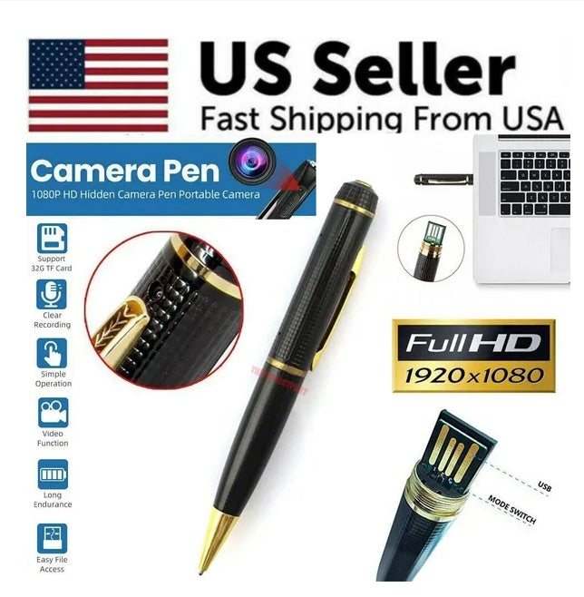 1080P HD Pocket Pen Camera Hidden Cam Mini Body Video Recorder DVR Security USB