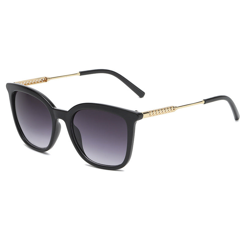Womens Retro-Style Fashionable Metal Hollow-Out Sunglasses